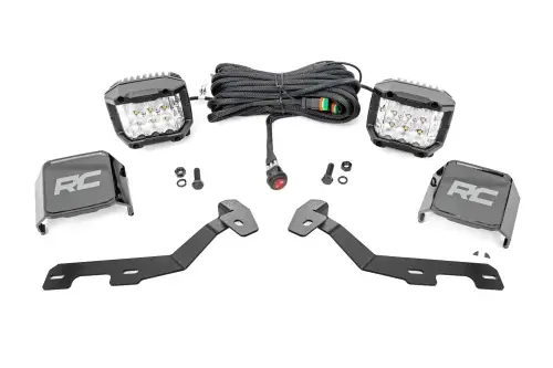 Rough Country - 82293 | Rough Country LED Ditch Light Kit For Ram 1500 (1999-2025) | 3 Inch Osram Wide Angle Series