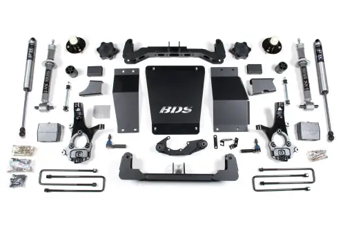 BDS Suspension - BDS710FS | BDS Suspension 6 Inch Lift Kit For Chevrolet Silverado / GMC Sierra 1500 4WD (2014-2018) | Factory Control Arm Is Cast Steel, Rear Block Kit Lift, Rear Fox 2.0 Performance Series Shock