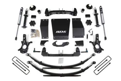 BDS Suspension - BDS715FS | BDS Suspension 4 Inch Lift Kit For Chevrolet Silverado / GMC Sierra 1500 4WD (2014-2018) | Factory Control Arm Is Cast Steel, Rear Leaf Springs Lift, Rear Fox 2.0 Performance Series Shocks