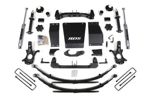 BDS Suspension - BDS715H | BDS Suspension 4 Inch Lift Kit For Chevrolet Silverado / GMC Sierra 1500 4WD (2014-2018) | Factory Control Arm Is Cast Steel, Rear Leaf Springs Lift, Rear NX2 Nitro Series Shocks