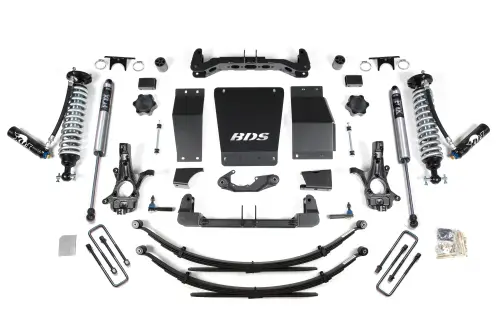 BDS Suspension - BDS716FDSC | BDS Suspension 4 Inch Lift Kit With Fox 2.5 Coil Over For Chevrolet Silverado / GMC Sierra 1500 4WD (2014-2018) | Factory Control Arm Is Aluminum/Stamped Steel, Rear Leaf Spring Lift, Rear Fox 2.5 Coil Over With DSC Adjuster