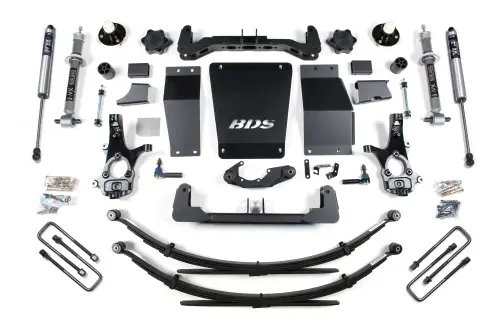 BDS Suspension - BDS717FS | BDS Suspension 6 Inch Lift Kit For Chevrolet Silverado / GMC Sierra 1500 4WD (2014-2018) | Factory Control Arm Is Cast Steel, Rear Leaf Spring Lift, Rear Fox 2.0 Performance Series Shocks