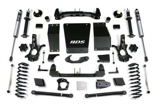 BDS Suspension - BDS731FS | BDS Suspension 6 Inch Lift Kit Chevrolet Suburban/Tahoe / GMC Yukon/Yukon XL 1500 4WD (2015-2019) | Factory Control Arm Cast Steel, Rear Fox 2.0 Performance Series Shocks