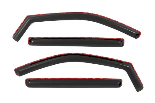 Rough Country - 811924 | Rough Country Side Window Deflectors In Channel Rain Guard For Crew Cab Chevrolet/GMC 1500/2500 HD/3500 HD (2019-2024)