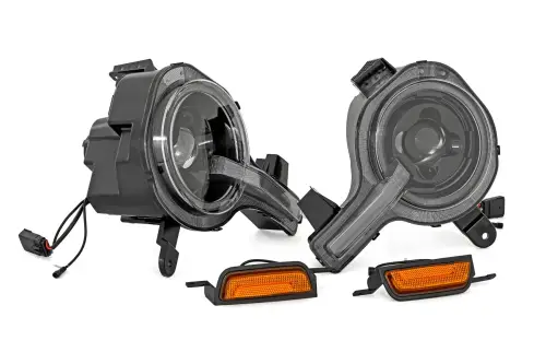 Rough Country - RCH5500 | Rough Country DRL Halo LED Headlights For Ford Bronco (2021-2024) | DOT Approved