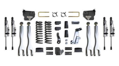 MaxTrac Suspension - K947263VRLA | MaxTrac Suspension 6 Inch Lift Kit With 4 Link Bracket & Vulcan Reservoir Shocks For Air Ride Ram 2500 4WD (2014-2018) | Diesel