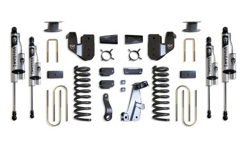 MaxTrac Suspension - K947363VRA | MaxTrac Suspension 6 Inch Lift Kit With Radius Arm Bracket & Vulcan Reservoir Shocks For Air Ride Ram 3500 4WD (2013-2018) | Diesel