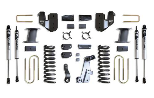 MaxTrac Suspension - K947385VA | MaxTrac Suspension 8 Inch Lift Kit With Radius Arm Brackets & Vulcan Shocks For Air Ride Ram 3500 4WD (2013-2018) | Diesel