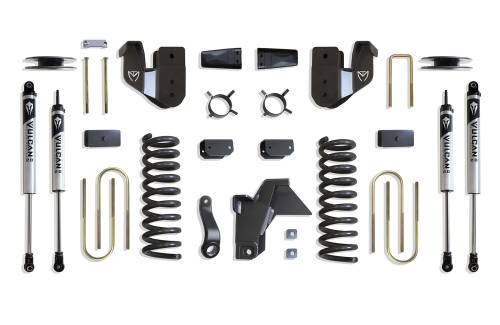 MaxTrac Suspension - K947541VA | MaxTrac Suspension 4 Inch Lift Kit With Radius Arm Brackets & Vulcan Shocks For Air Ride Ram 3500 4WD (2019-2024) | Diesel