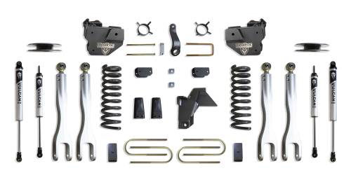 MaxTrac Suspension - K947541VLA | MaxTrac Suspension 4 Inch Lift Kit With 4 Links & Vulcan Shocks For Air Ride Ram 3500 4WD (2019-2024) | Diesel