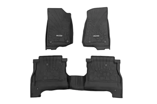 Rough Country - FF-61501 | Rough Country Flex-Fit Floor Mats For Jeep Gladiator JT 4WD (2020-2024) | Front & Rear