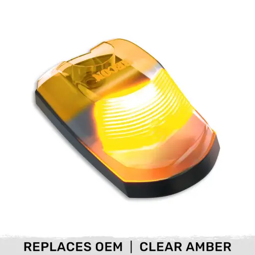 Recon Truck Accessories - 264343CLHPAMX | Recon 1 Piece Single Clear Cab Roof Light 2-Way Front & Rear Facing Ultra High-Power Amber LEDs (2017-2022 F250, F350 Super Duty)