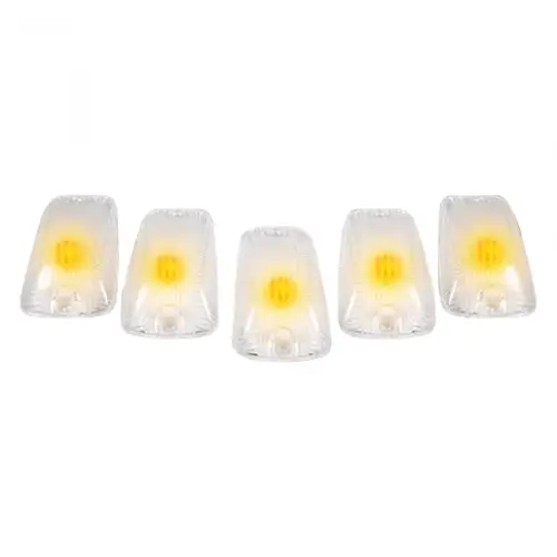 Recon Truck Accessories - 264159CL | Recon 5 Piece Amber LED Cab Roof Light Set with Clear Lens (1988-2002 C/K2500, C/K3500)