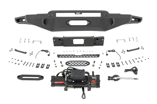 Rough Country - 72006 | Rough Country Front Bumper For Hybrid Toyota Tundra 2WD/4WD (2022-2025) | Without LED Lights, PRO12000S Winch