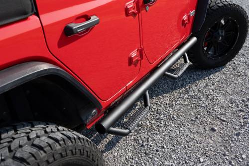 Rough Country - 90764A | Rough Country Wheel to Wheel Nerf Steps (2007-2018 Wrangler JK Unlimited 4WD | 4 Door)