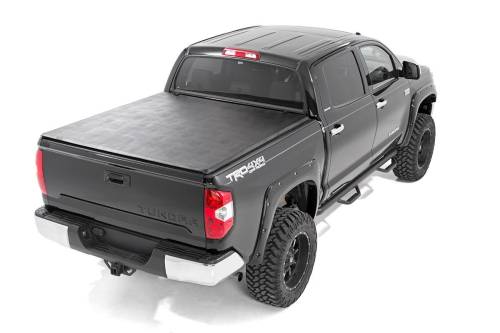 Rough Country - 41714551 | Rough Country Soft Tri-Fold Bed Cover | 5'7" Bed | Toyota Tundra 2WD/4WD (2007-2025)