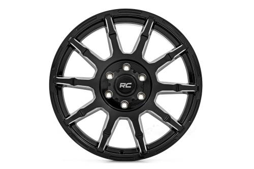 Rough Country - 83170913 | Rough Country 83 Series Wheel | One-Piece | Gloss Black | 17x9 | 5x4.5 | +0mm