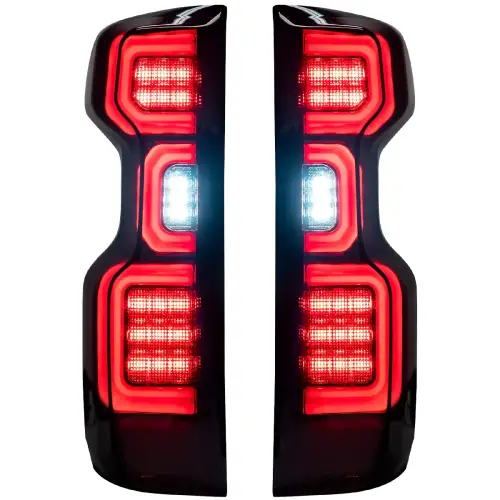 Recon Truck Accessories - 264397BK | Recon (Replaces OEM Halogen) Tail Lights OLED in Smoked (2019-2023 Silverado 1500 | 2020-2023 Silverado 2500, 3500)