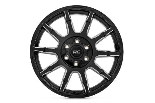 Rough Country - 83170912 | Rough Country 83 Series Wheel | One-Piece | Gloss Black | 17x9 | 6x5.5 | +0mm