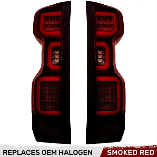 Recon Truck Accessories - 264397RBK | Recon (Replaces OEM Halogen) Tail Lights OLED in Dark Red Smoked (2019-2023 Silverado 1500 | 2020-2023 Silverado 2500, 3500)