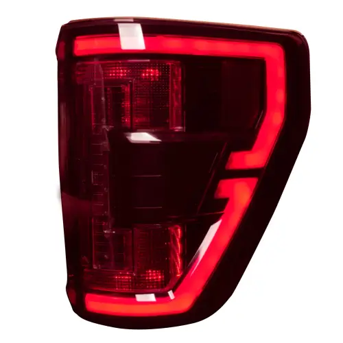 Recon Truck Accessories - 264568RD | Recon (Replaces OEM HALOGEN w/ Blind Spot Warning System) Start-Up Light Sequence OLED TAIL LIGHTS in Red (2021-2023 F150 & Raptor)