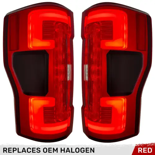 Recon Truck Accessories - 264399RD | Recon (Replaces OEM Halogen) Tail Lights OLED in Red (2020-2022 F250, F350 Super Duty)