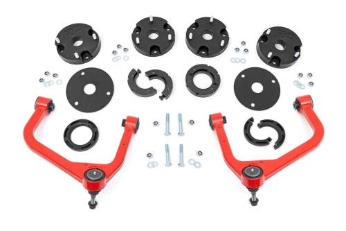 Rough Country - 11800RED | Rough Country 2.5 Inch Suspension Lift Kit With Red Upper Control Arms Struts Spacers (2022-2024 Yukon 4WD | With Magneride)