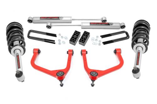 Rough Country - 29532RED | Rough Country 3.5 Inch Lift Kit | N3 Struts | Chevy Silverado 1500 2WD/4WD (2019-2024)