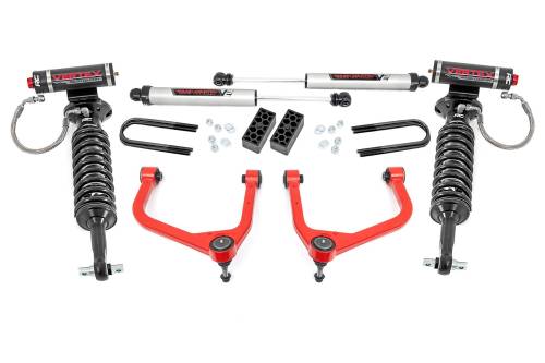 Rough Country - 28257RED | Rough Country 3.5 Inch Lift Kit | Vertex/V2 | Rear Mono Leaf | Chevy Silverado 1500 (22-24)