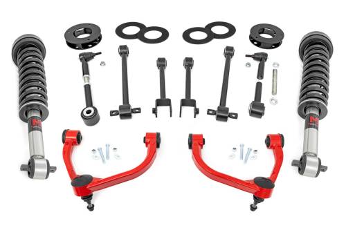 Rough Country - 40240RED | Rough Country 3 Inch Lift Kit with M1 Monotube Struts / NO Rear Shocks (2018-2024 Expedition 4WD)