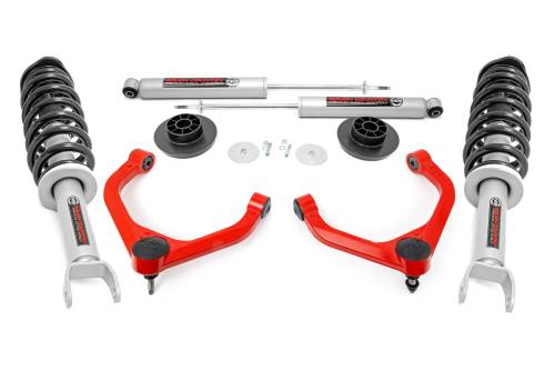 Rough Country - 31431RED | Rough Country 3.5 Inch Lift Kit with Premium N3 Struts / Rear Shocks (2019-2025 Ram 1500 2WD/4WD)