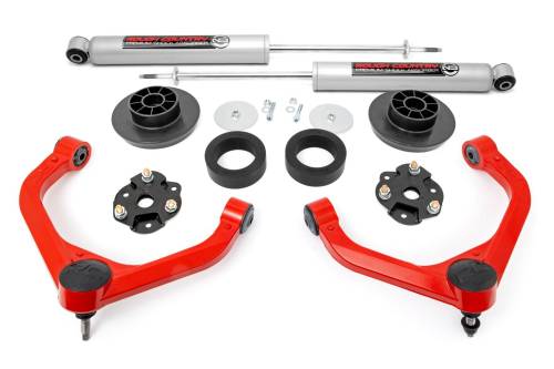 Rough Country - 31430RED | Rough Country 3.5 Inch Lift Kit For Ram 1500 (2019-2025) | Red Finish, Struts Spacer, Premium N3 Shocks