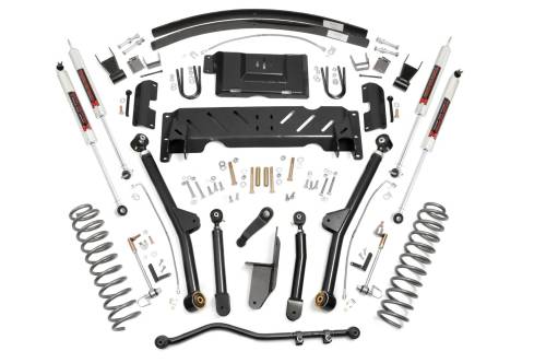 Rough Country - 68940 | Rough Country 4.5 Inch Lift Kit with M1 Monotube Shocks Add A Leafs (1984-2001 Cherokee XJ 4WD | NP231)