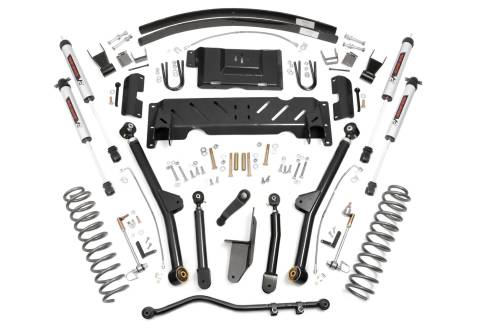 Rough Country - 68970 | Rough Country 4.5 Inch Lift Kit with V2 Monotube Shocks Add A Leafs (1984-2001 Cherokee XJ 4WD | NP231)