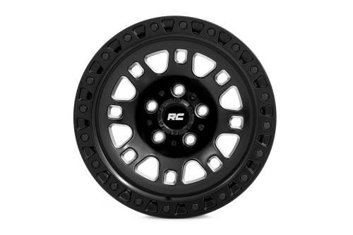 Rough Country - 82170917 | Rough Country 82 Series Wheel | One-Piece | Semi Gloss Black | 17x9 | 6x135 | -12mm