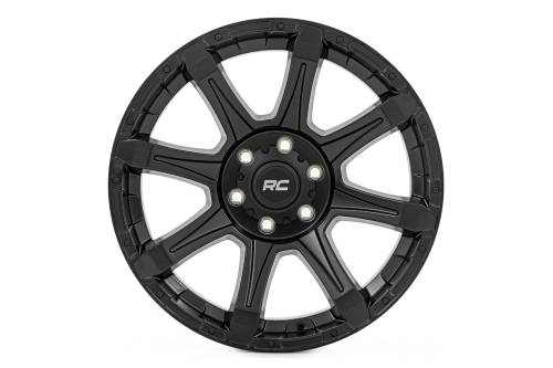 Rough Country - 81201812 | Rough Country 81 Series Wheel | One-Piece | Semi Gloss Black | 20x10 | 6x5.5 | -19mm