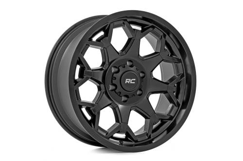 Rough Country - 80201217 | Rough Country 80 Series Wheel | One-Piece | Semi Gloss Black | 20x9 | 6x135 | -12mm