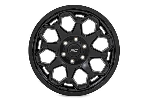 Rough Country - 80200910 | Rough Country 80 Series Wheel | One-Piece | Semi Gloss Black | 20x9 | 8x6.5 | 0mm