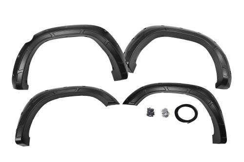 Rough Country - A-D10914-PAU | Rough Country Defender Pocket Fender Flares For Ram 1500 2/4WD (2019-2024) | Granite Crystal