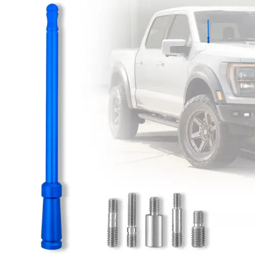 Recon Truck Accessories - 264ANTBL | Recon Aluminum 8" Antenna Mast (Fits OEM Factory Threaded Antenna) in Blue