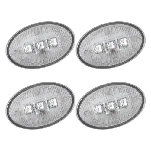 Recon Truck Accessories - 264132CL | Recon Dually Fender Lenses (4-Piece Set) w/ 2 Red LED Lights & 2 Amber LED Lights in Clear (1999-2010 F350 Super Duty)