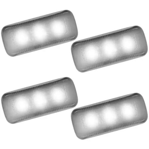 Recon Truck Accessories - 264137WHCL | Recon Dually Fender Lenses (4-Piece Set) w/ 4 White LED Lights in Clear (2010-2021 Ram 3500)