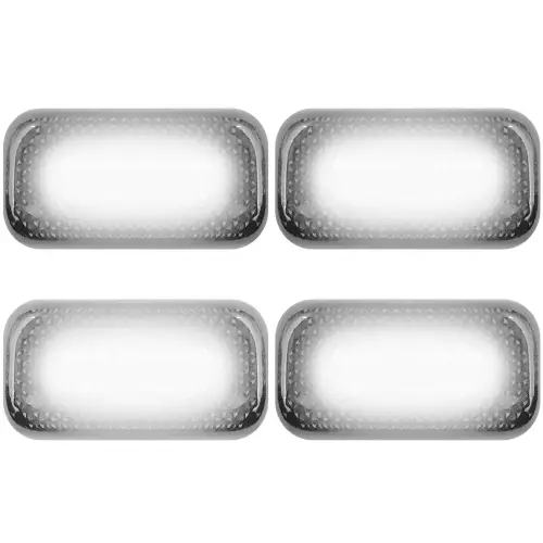 Recon Truck Accessories - 264138WHCL | Recon Dually Fender Lenses (4-Piece Set) w/ 4 White LED Lights in Clear (2015-2024 Silverado, Sierra 3500)