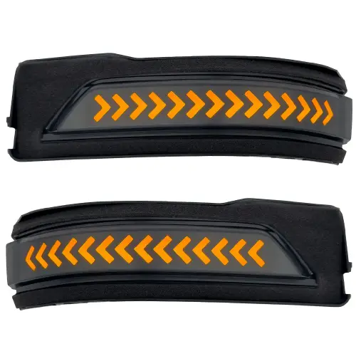 Recon Truck Accessories - 264246BKS | Recon Side Mirror Lenses Scanning LED Turn Signals Amber LED in Smoked (2019-2024 Ram 1500)