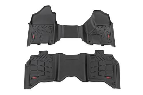 Rough Country - SM31530 | Rough Country Sure Fit Floor Mats For Ram 2500/3500 (2019-2024) | Front Row Bench Seat, Cover Front & Second Row