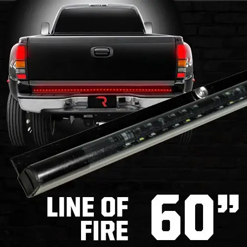 Recon Truck Accessories - 26411 | Recon 60" Original Line of Fire Hyperlite LED Tailgate Light Bar in Red