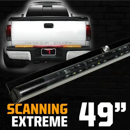 Recon Truck Accessories - 26415X | Recon 49" "xtreme Tailgate Bar LED Scanning Turn Signals, Brake & Reverse Lights