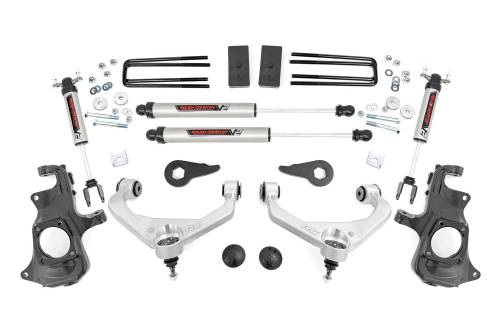 Rough Country - 97670 | Rough Country 3.5 Inch Suspension Lift Kit with V2 Monotube Shocks (2011-2019 Silverado, Sierra 2500 HD, 3500 HD 2WD/4WD | With Overloads)