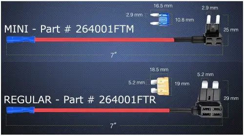 Recon Truck Accessories - 264001FTM | Recon Fuse Box Quick Tap Add-a-Circuit with 5amp & 30amp Fuses - Mini Size Fuse