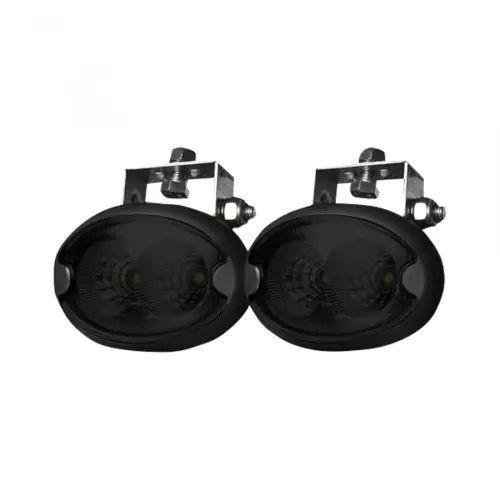 Recon Truck Accessories - 264500BK | Recon 1100 Lumen Driving Light Kit 10W 6500K LEDs Black Chrome Oval Housing Clear